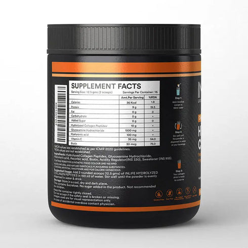 Inlife Hydrolyzed Collagen Peptides Powder | orange