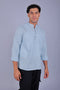 Veshbhoshaa Bluebird Men'S Short Kurta In Sky Blue - 100% Pure Cotton