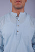 Veshbhoshaa Bluebird Men'S Short Kurta In Sky Blue - 100% Pure Cotton