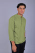 Veshbhoshaa Bluebird Men'S Short Kurta In Light Green - 100% Pure Cotton
