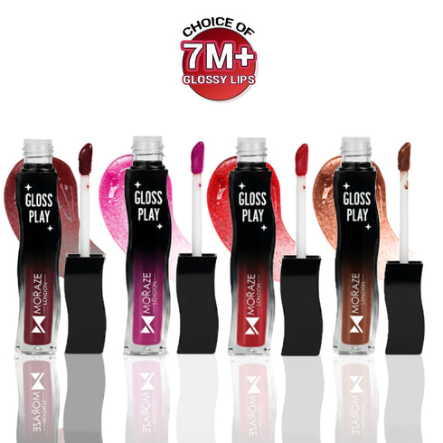 Moraze Cosmetics Pack of 4 Hydrating & High Shine lip Gloss