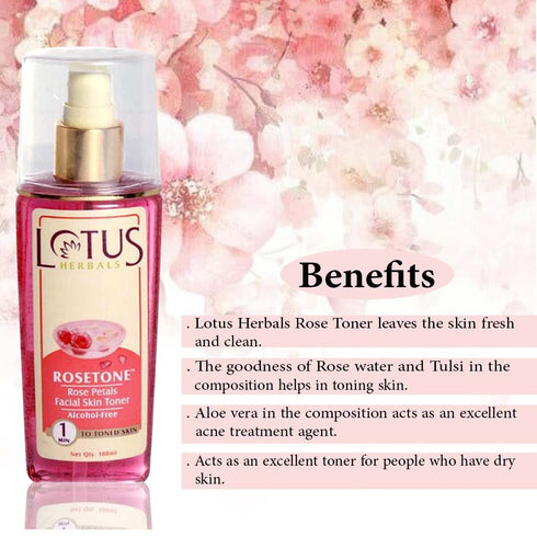 Lotus Rosetone Rose Petals Facial Skin Toner