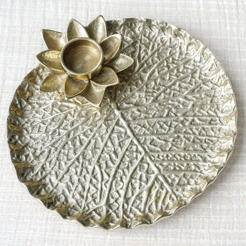 Lotus Leaf Metal Thali