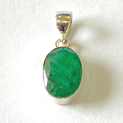 Natural Gemstone Silver Pendant For Men and Women