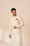 Manyavar Light Cream Jacquard Jacket