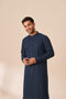 Manyavar Blue Chikankari Sequins Embroidered Kurta Pajama