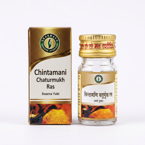 Sharmayu Ayurveda Chintamani Chaturmukh Ras Swarna Yukt Classical Ayurvedic Gold Tablets