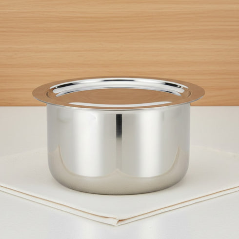 Vinod Doniv Titanium Triply Stainless Steel Tope with Cover 18 cms 3000 ml Capacity Induction Friendly