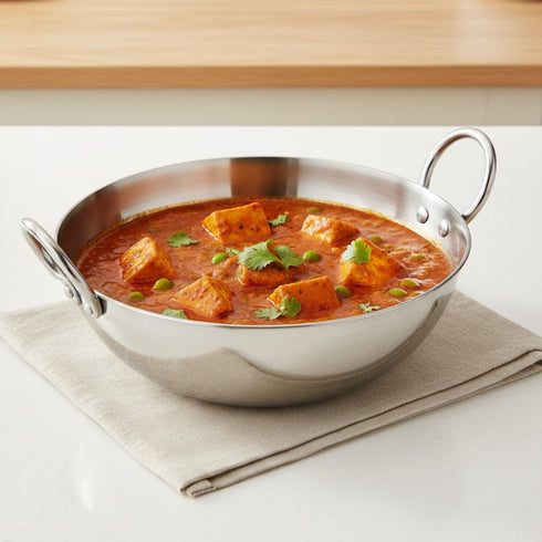 Vinod Claro Heavy Gauge Stainless Steel Plain Kadai 2.5 mm 600 ml