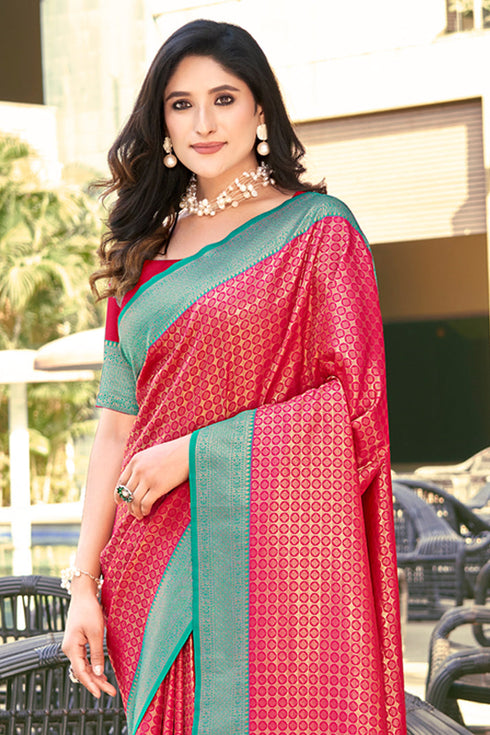 Deeva Sarees Red Banarasi Silk Saree