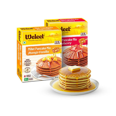 Weleet Millet Pancake Mix Strawberry & Mango Vanilla