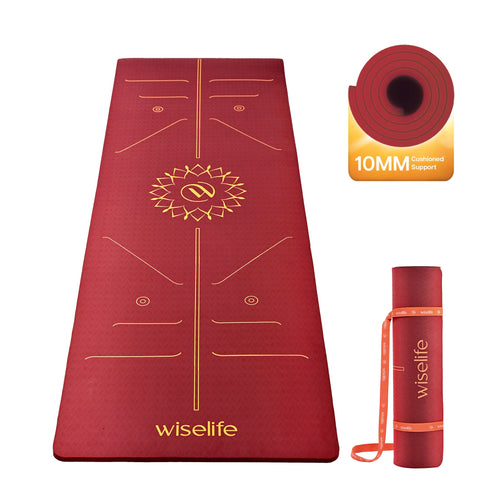 Wiselife Lotus Alignment TPE Yoga Mat - 10mm