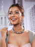 Oxidised Silver Plated Fusion Contemporary Elephant Motif Statement Hasli With Jhumka Jewellery Set