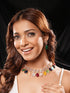 Gold Plated Navratan Multicoloured Kundan Studded Layered Floral Designer Jewellery Set