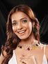Gold Plated Navratan Multicoloured Kundan Studded Layered Floral Designer Jewellery Set