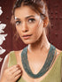 Multi-Layered Emerald Green Beaded Necklace with Gold Finish Jewellery for Women