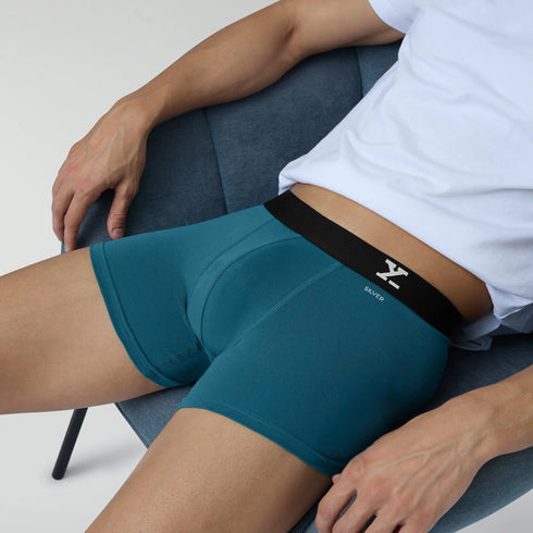 XYXX Aero Silver Cotton Trunks Green Emerald