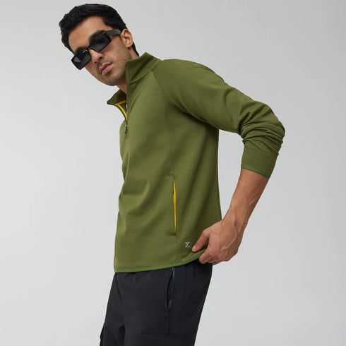 XYXX Alpha Half Zip Sweatshirt Olive Green