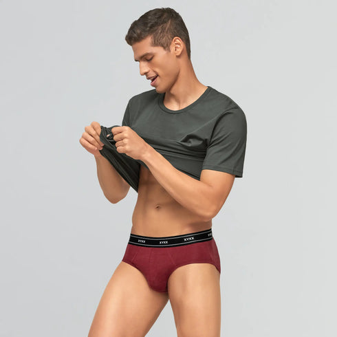 XYXX Apollo Bamboo Cotton Briefs Bold Burgundy