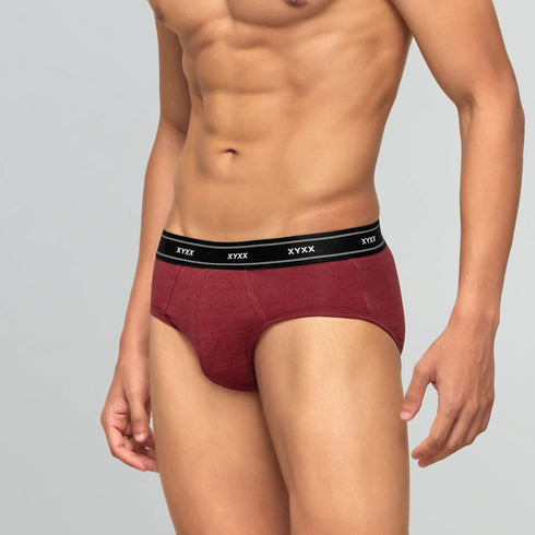 XYXX Apollo Bamboo Cotton Briefs Bold Burgundy