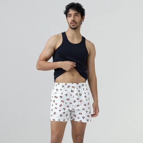 XYXX Remix Cotton Boxers Camera White