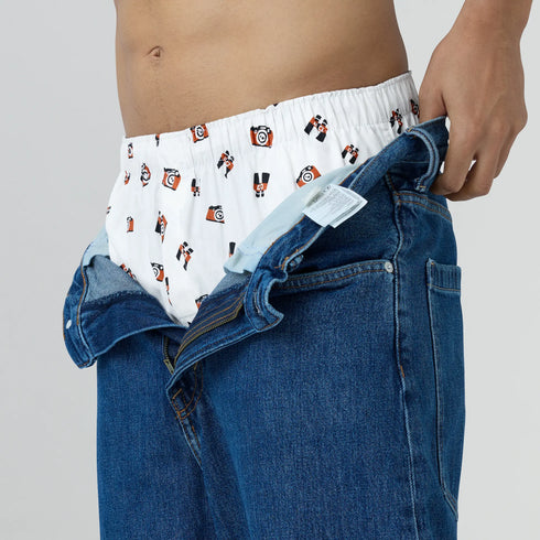 XYXX Remix Cotton Boxers Camera White