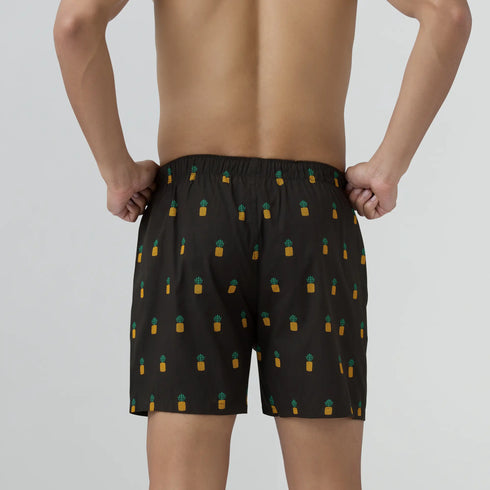 XYXX Remix Cotton Boxers Pineapple Black