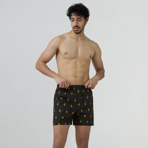 XYXX Remix Cotton Boxers Pineapple Black