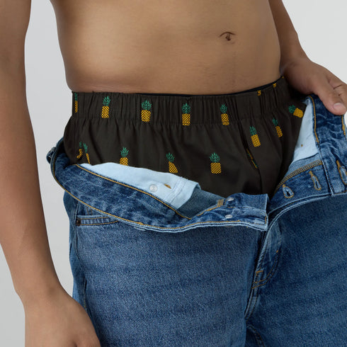 XYXX Remix Cotton Boxers Pineapple Black