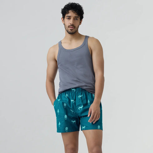 XYXX Remix Cotton Boxers Zebra Blue