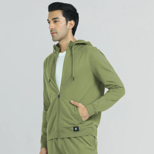 XYXX Cruze French Terry Cotton Hoodie Jackets Olive Green