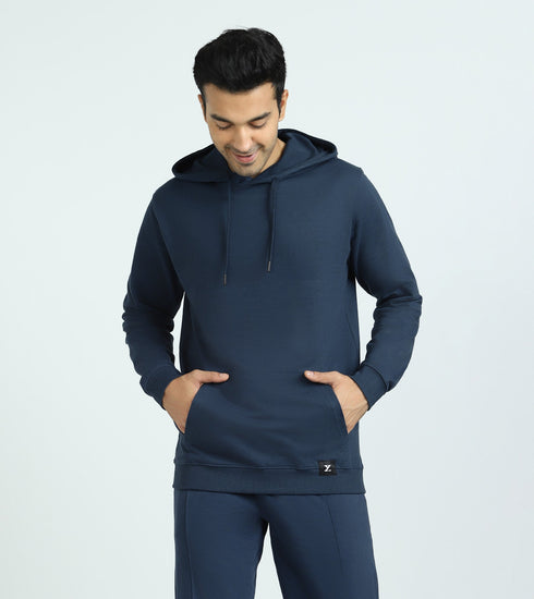 XYXX Cruze French Terry Cotton Hoodie and Joggers Co-Ord Set Opal Blue