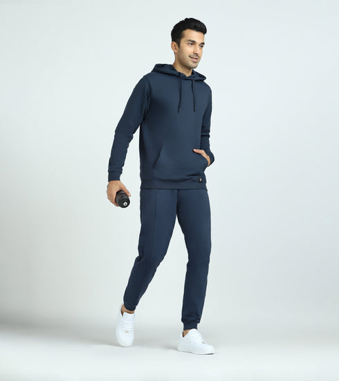 XYXX Cruze French Terry Cotton Hoodie and Joggers Co-Ord Set Opal Blue