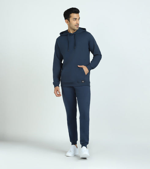 XYXX Cruze French Terry Cotton Hoodie and Joggers Co-Ord Set Opal Blue