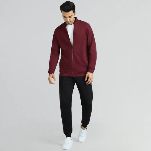 XYXX Cruze French Terry Cotton Zip Ups Auburn Red
