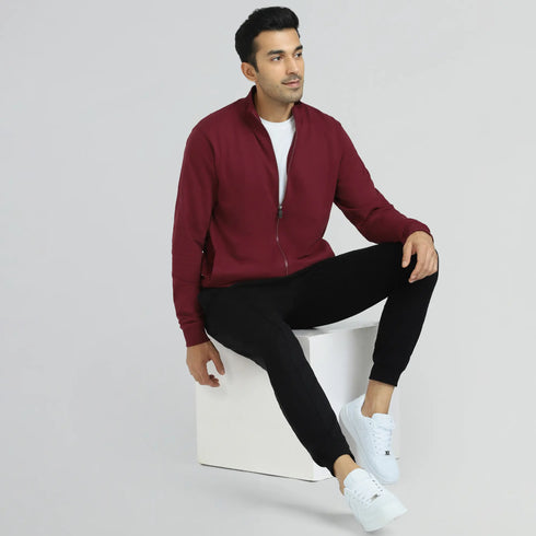 XYXX Cruze French Terry Cotton Zip Ups Auburn Red