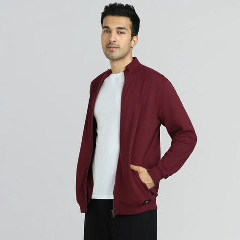 XYXX Cruze French Terry Cotton Zip Ups Auburn Red