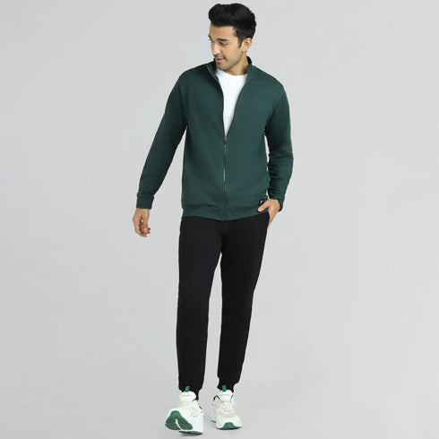 XYXX Cruze French Terry Cotton Zip Ups Forest Green