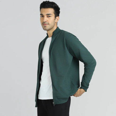 XYXX Cruze French Terry Cotton Zip Ups Forest Green
