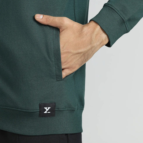 XYXX Cruze French Terry Cotton Zip Ups Forest Green