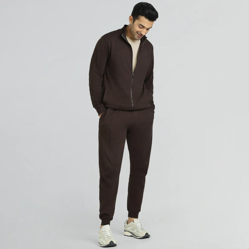 XYXX Cruze French Terry Cotton Zip Ups Malt Brown