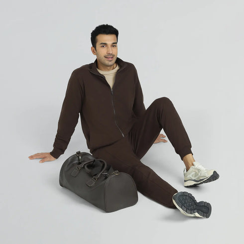 XYXX Cruze French Terry Cotton Zip Ups Malt Brown