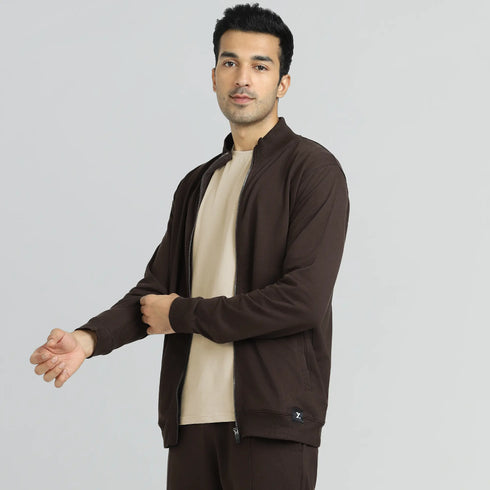 XYXX Cruze French Terry Cotton Zip Ups Malt Brown