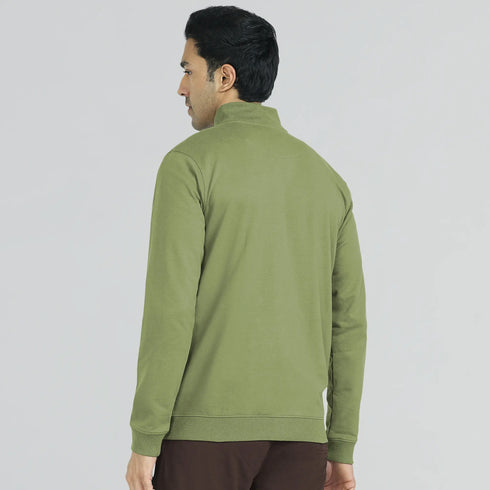 XYXX Cruze French Terry Cotton Zip Ups Olive Green
