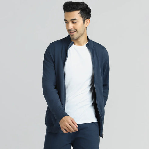 XYXX Cruze French Terry Cotton Zip Ups Opal Blue