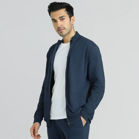 XYXX Cruze French Terry Cotton Zip Ups Opal Blue
