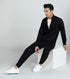 XYXX Cruze French Terry Cotton Zip-Up Jacket and Joggers Co-Ord Set Pitch Black