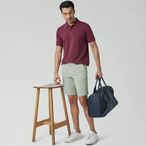 XYXX Element Cotton Chinos Shorts For Men Tea Green