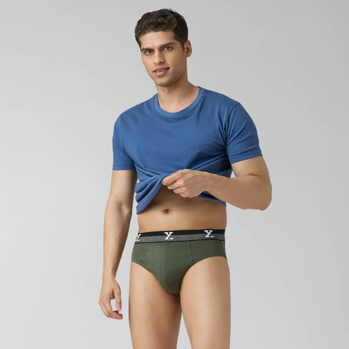 XYXX Nova Cotton Briefs Olive Green