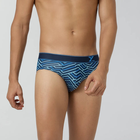 XYXX Parallax Cotton Briefs Blue Stripes